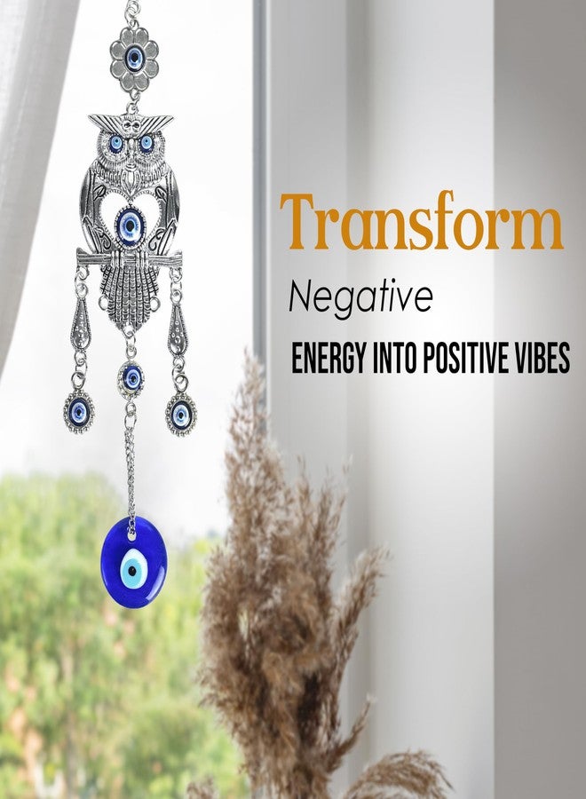 ZAICUS Metal Blue Evil Eye Owl Wall Hanging Protection, Good Luck, and Positive Energy Decor for Home & Office, Spiritual Guardian Symbol for Safety & Harmony, Ideal Gift for Loved Ones - Image 4